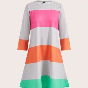 Loose colorblock, a line dress size large